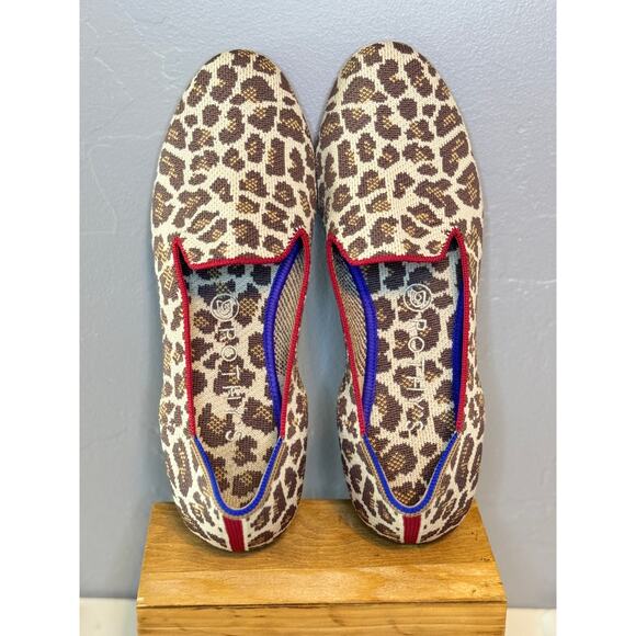 Rothy’s Women’s The Loafer Mocha Spotted Leopard Print Slip On Size 81/2-Retired - Picture 1 of 8